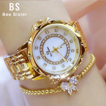 2022 Rhinestone Senhoras Elegantes Relógios de Diamantes Mulheres Relógio de Marca de Luxo de Ouro, Relógio, Relógios de Pulso para as Mulheres Relógio Feminino 2021