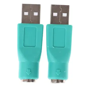 2pcs Masculino USB Para PS/2 Fêmea Adaptador Conversor Usb Conector