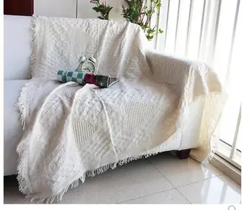 Cor sólida malha cobertor, toalha de engrossar sofá capa toalha à prova de poeira do tapete antiderrapante