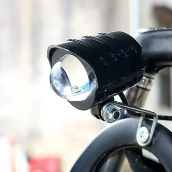 Ebike Farol Com Chifre 36-60V LED de Alto Brilho Garfo Dianteiro Luz de Ebike Farol Projector Com Suporte de Aço Acessórios