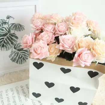 Flor Artificial Hidratante Sentir Rosa Toque Real Para DIY Casa de Casamento de Dia dos Namorados da Decoração do Partido Falso Flor