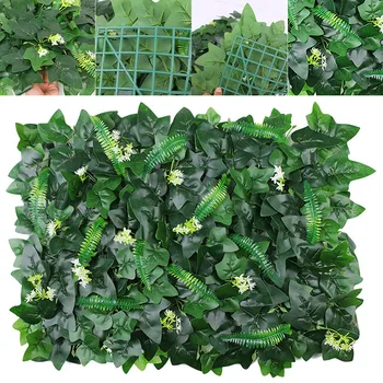 Gramado Artificial de Plantas de Folhagem de Hedge Grama Tapete de Vegetação Painéis de Parede de Cerca de 40*60cm de Plástico Para a Casa Jardim Decoração do Partido