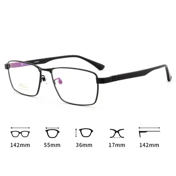Homens de óculos com armação de titânio puro RXable de óculos de grau da miopia do sexo masculino Titan 10154 10155