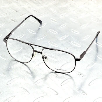 Liga De Titânio De Dupla Ponte De Cinza Piloto De Homens, Óculos Com Armação De Óculos Óculos Eyeframe