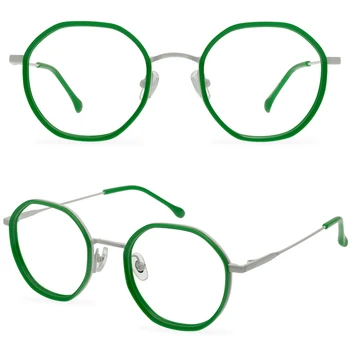 Olho De Armações De Óculos Para Os Homens, Mulher Transparente, Óculos Polígono Tendência De Óculos