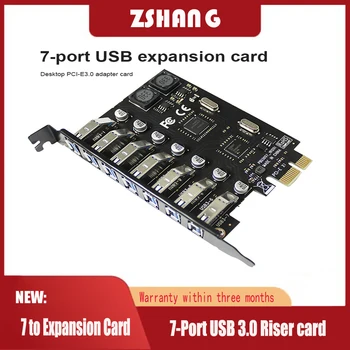 USB 3.0 PCI-E da Placa de Expansão de Placa 7 Portas USB 3.0 Adaptador Hub Controlador Externo PCI-E Extender PCI Express Card para área de Trabalho