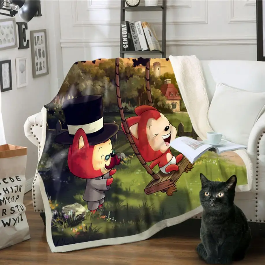 Agasalho Cobertor de Plush Jogar Cobertor 3D filme de Anime Impresso Sherpa Fleece do Microfiber Jogar Cobertor 2019 Drop Shipping Imagem 3